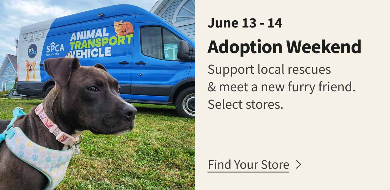 Adoption Weekend. June 13 to 14. Find your store