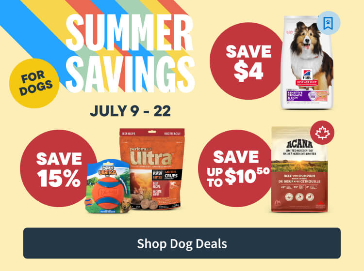 Summer Savings for Dogs - July 9 - July 22. Save Now