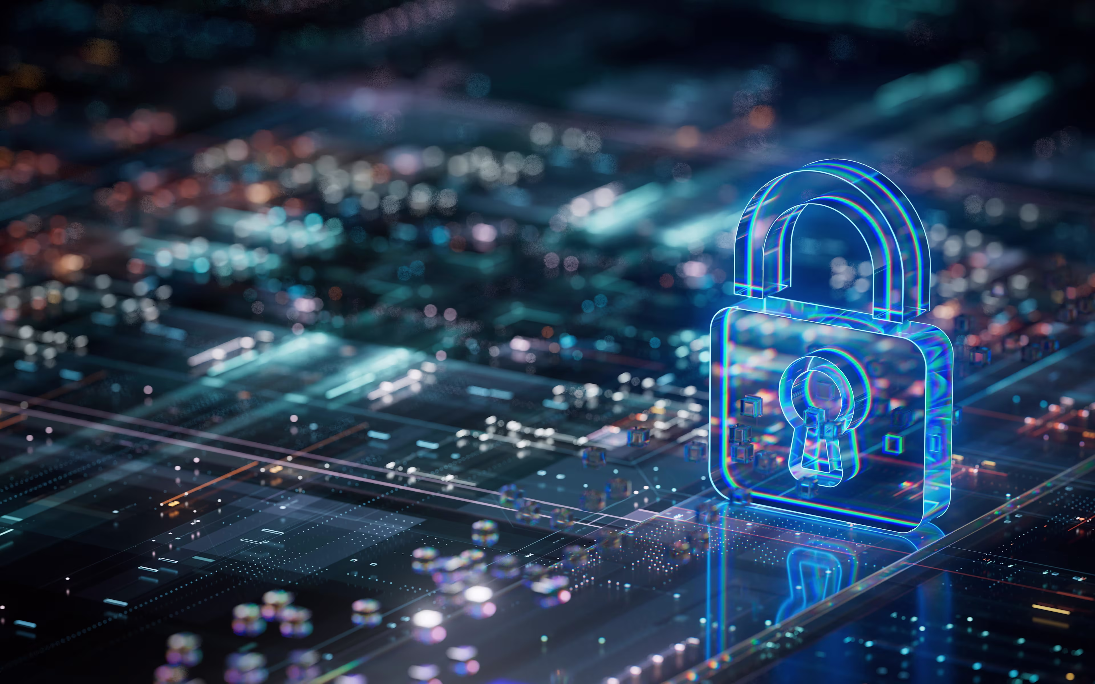 Digitales Schloss auf Datennetz