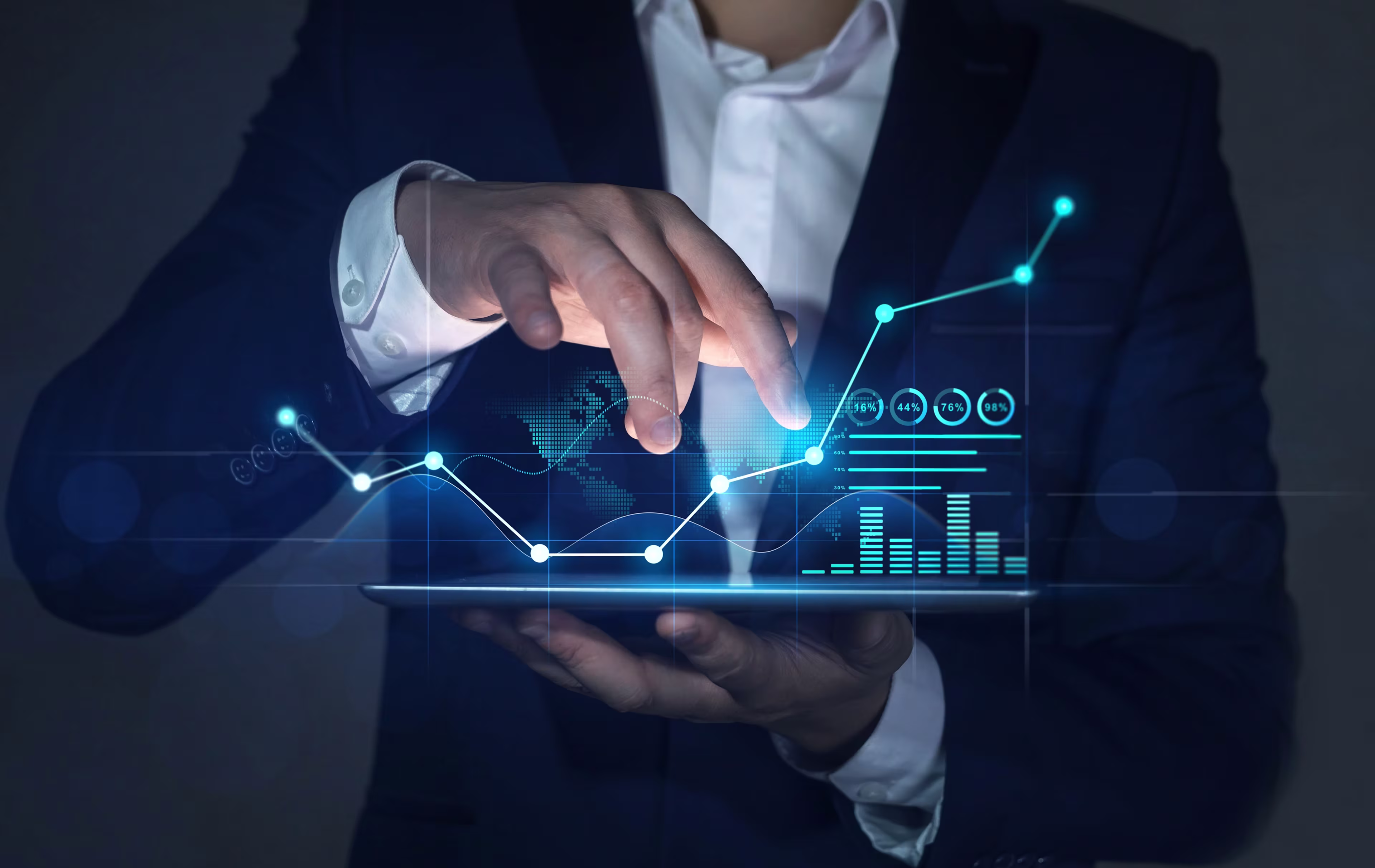 Portfoliomanager justiert Hologramm mit Graphen