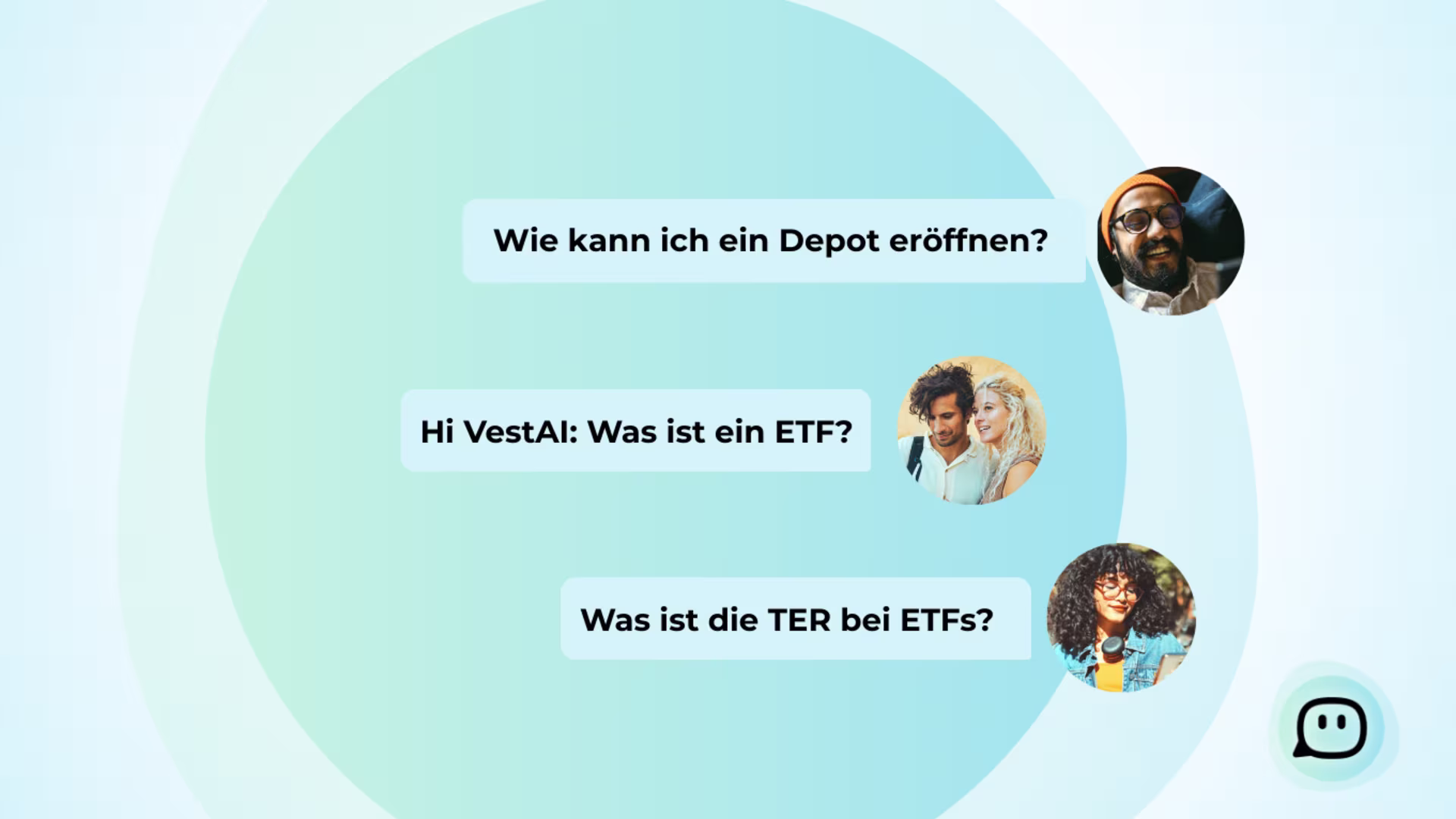 Visualisierung des VisualVest KI-Chats VestAI