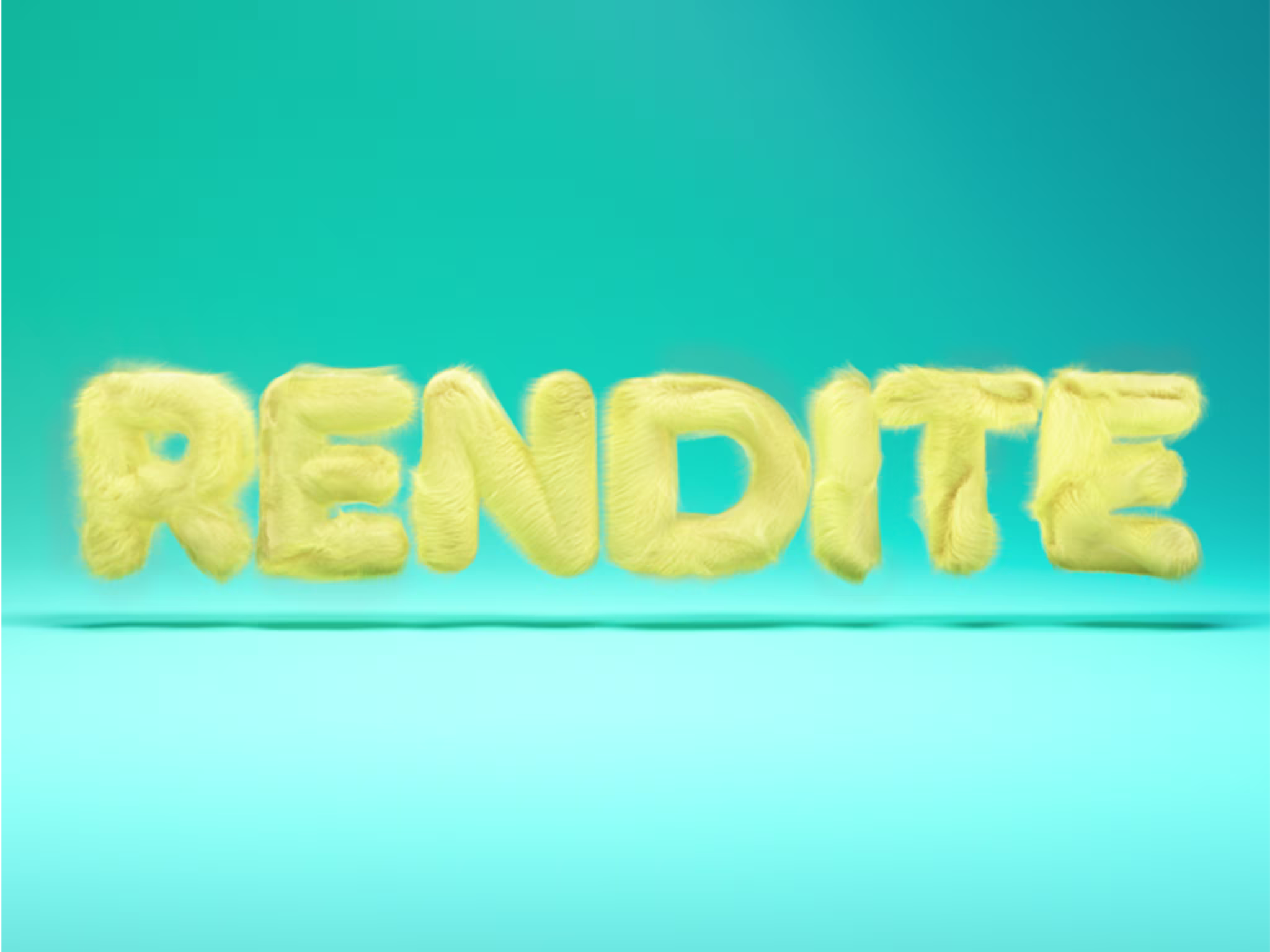 Grafik mit dem Text Rendite in flauschigen Buchstaben