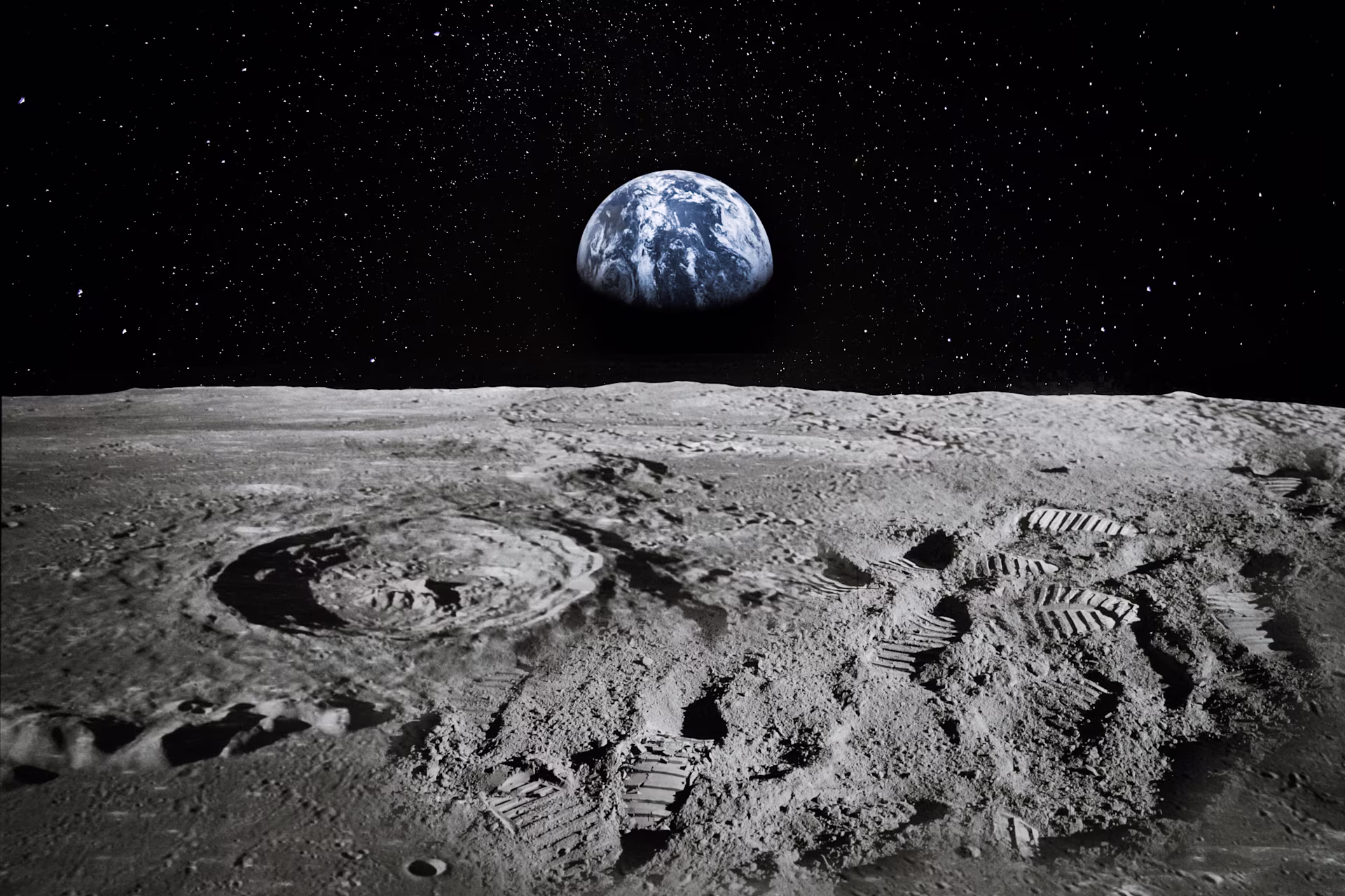 Sicht auf die Erde vom Mond
