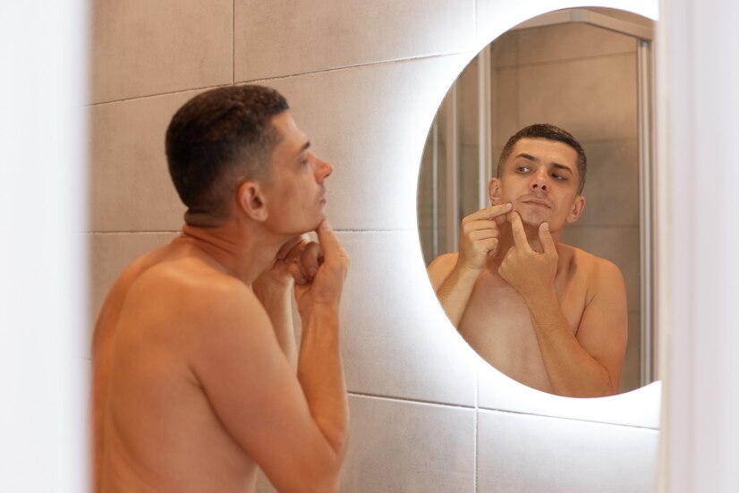 reflection-mirror-handsome-dark-haired-male-standing-with-naked-upper-body-looking-his-face-finds-pimple-having-skin-problems-morning-hygiene-procedures 176532-14934