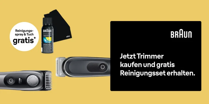 Jetzt Trimmer kaufen  und gratis Reinigungsset  erhalten.