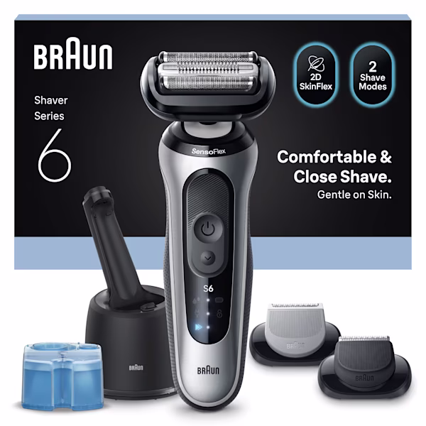 Bild des Series 6 62-S7650cce Rasierersets mit SmartCare Reinigungsstation und 2 Aufsätzen