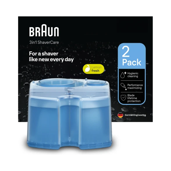 Braun 3-in-1 ShaverCare Reinigungskartuschen, 2er Pack