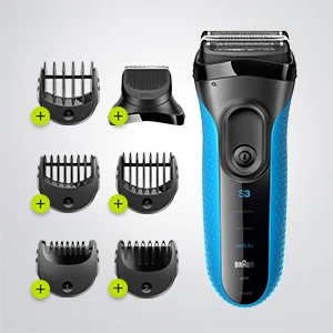 Braun Series 3 3010BT 3-in-1 Electric Cordless Wet and Dry Shaver for Men 