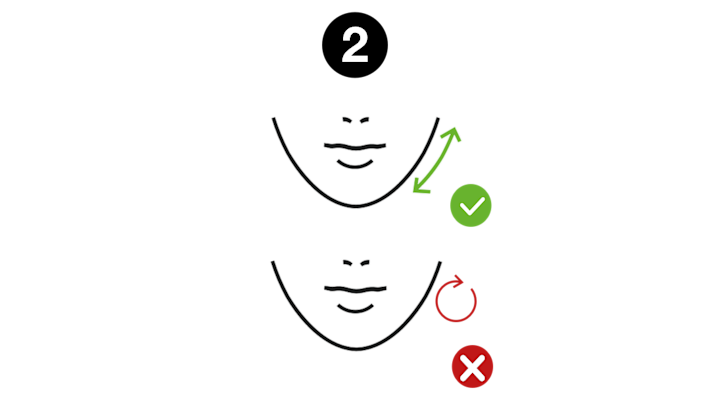 Auf-und-abwärts-Bewegungen (nicht kreisend) Auf-und-abwärts-Bewegungen (nicht kreisend)