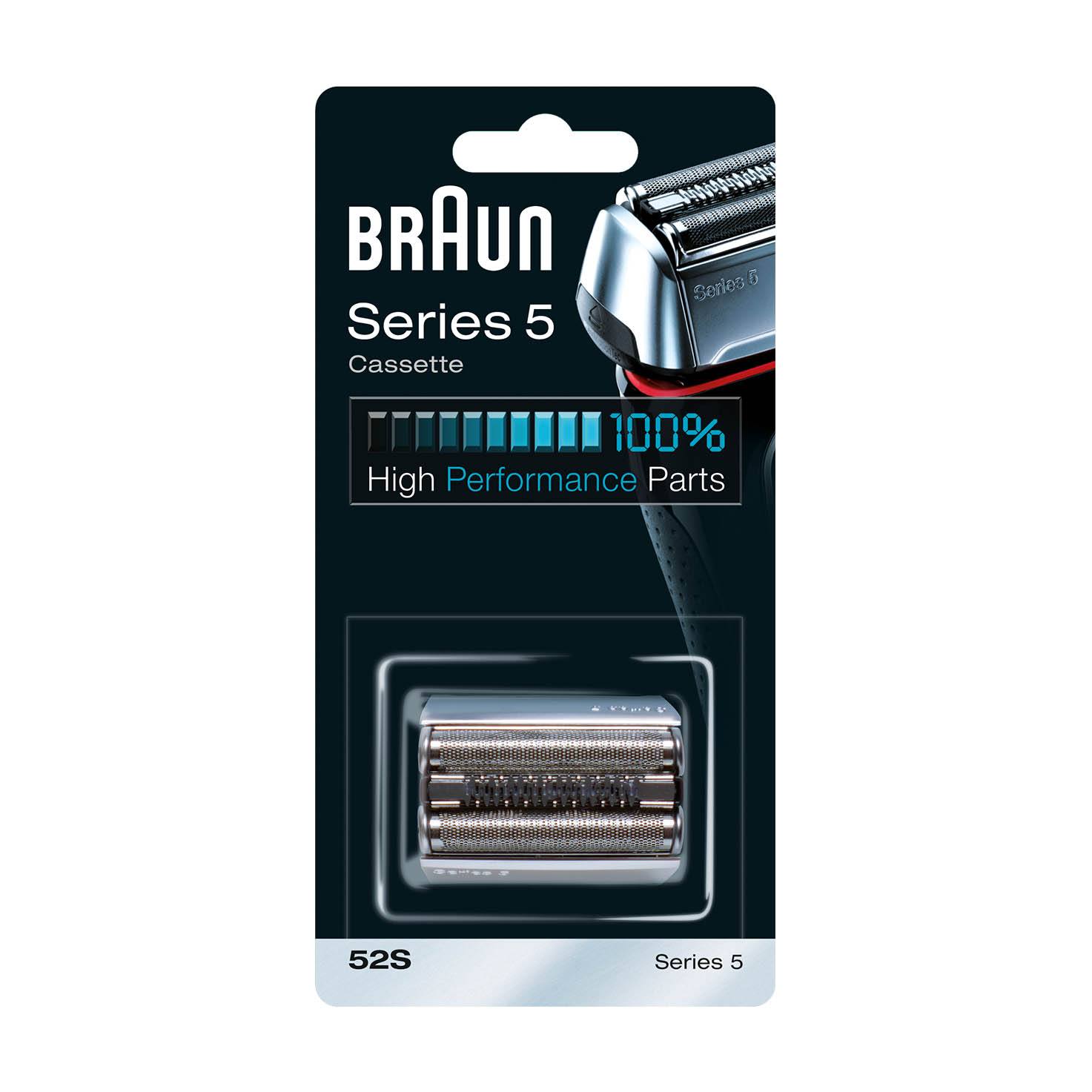 Braun 52S Kombipack, Scherkopf, silber, für Braun Rasierer Series