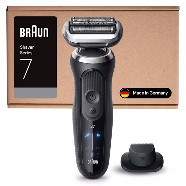 Bild des Series 7 72-N1200si Rasierersets mit Präzisionstrimmer-Aufsatz.