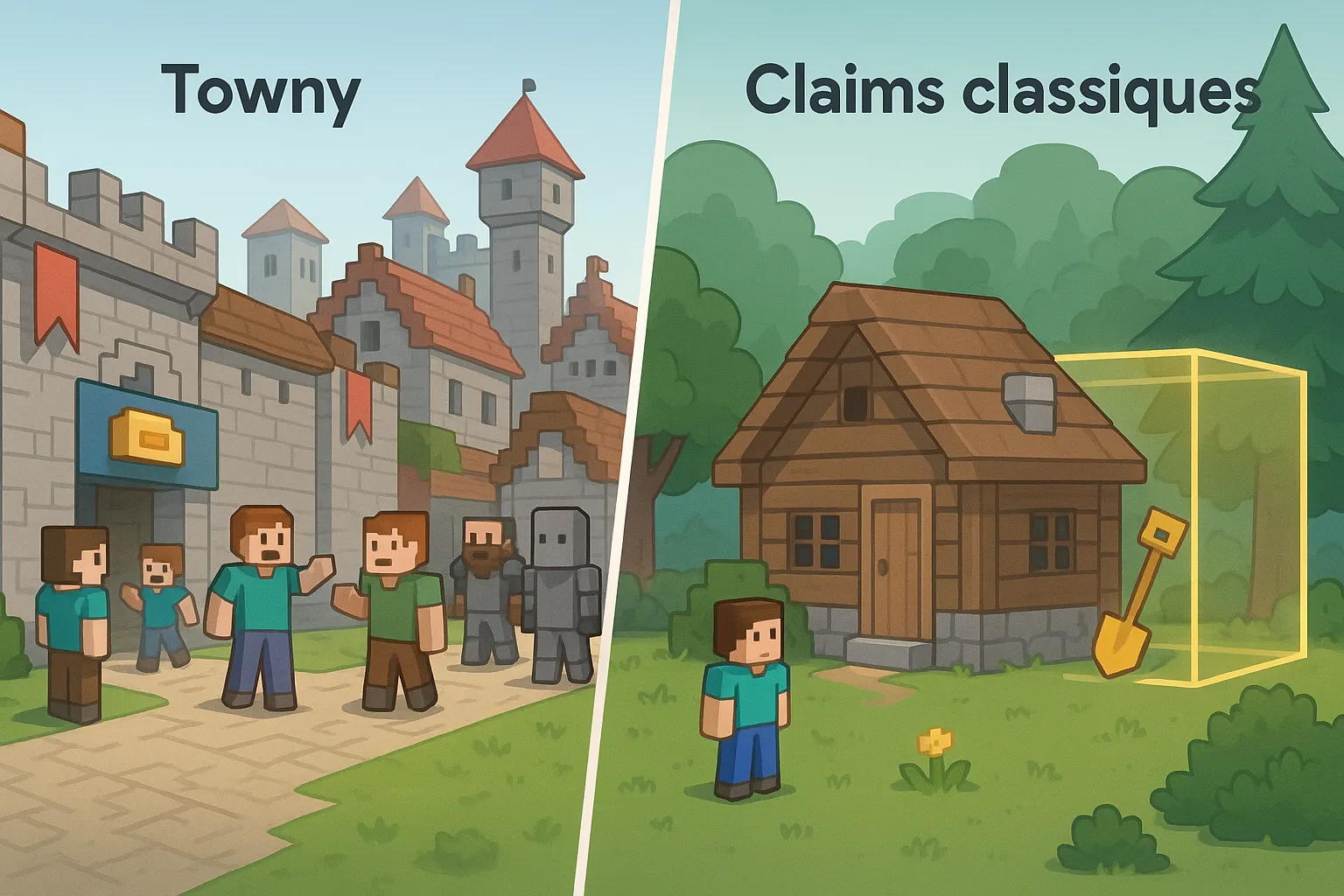 Towny vs claims classiques : comparatif pour joueurs Survie