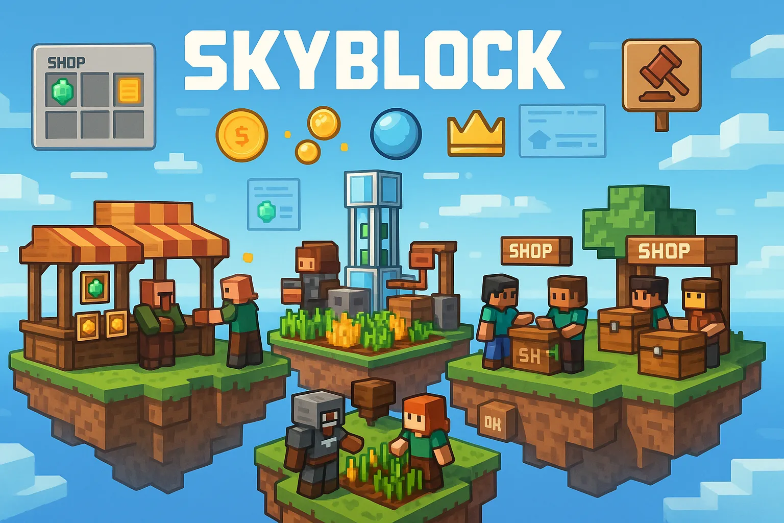 Top 9 serveurs Skyblock avec économies et boutiques actives