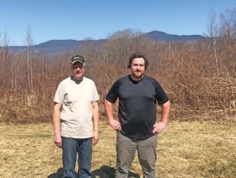 Chris Johnson (Left) and Tim Johnson (Right) are among 13 Vermont landowners who are enrolled in the Family Forest Carbon Program.