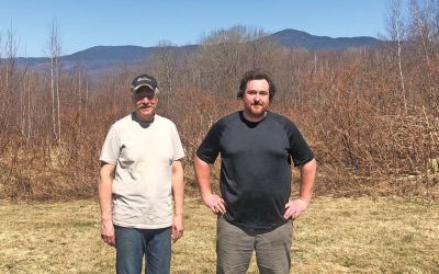 Chris Johnson (Left) and Tim Johnson (Right) are among 13 Vermont landowners who are enrolled in the Family Forest Carbon Program.