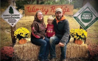 Jeremy Brubeck and his wife and daughter live on the family’s Windy Ridge property. They are committed to the forest's long-term care. Windy Ridge is an American Tree Farm that's also enrolled in the Family Forest Carbon Program.