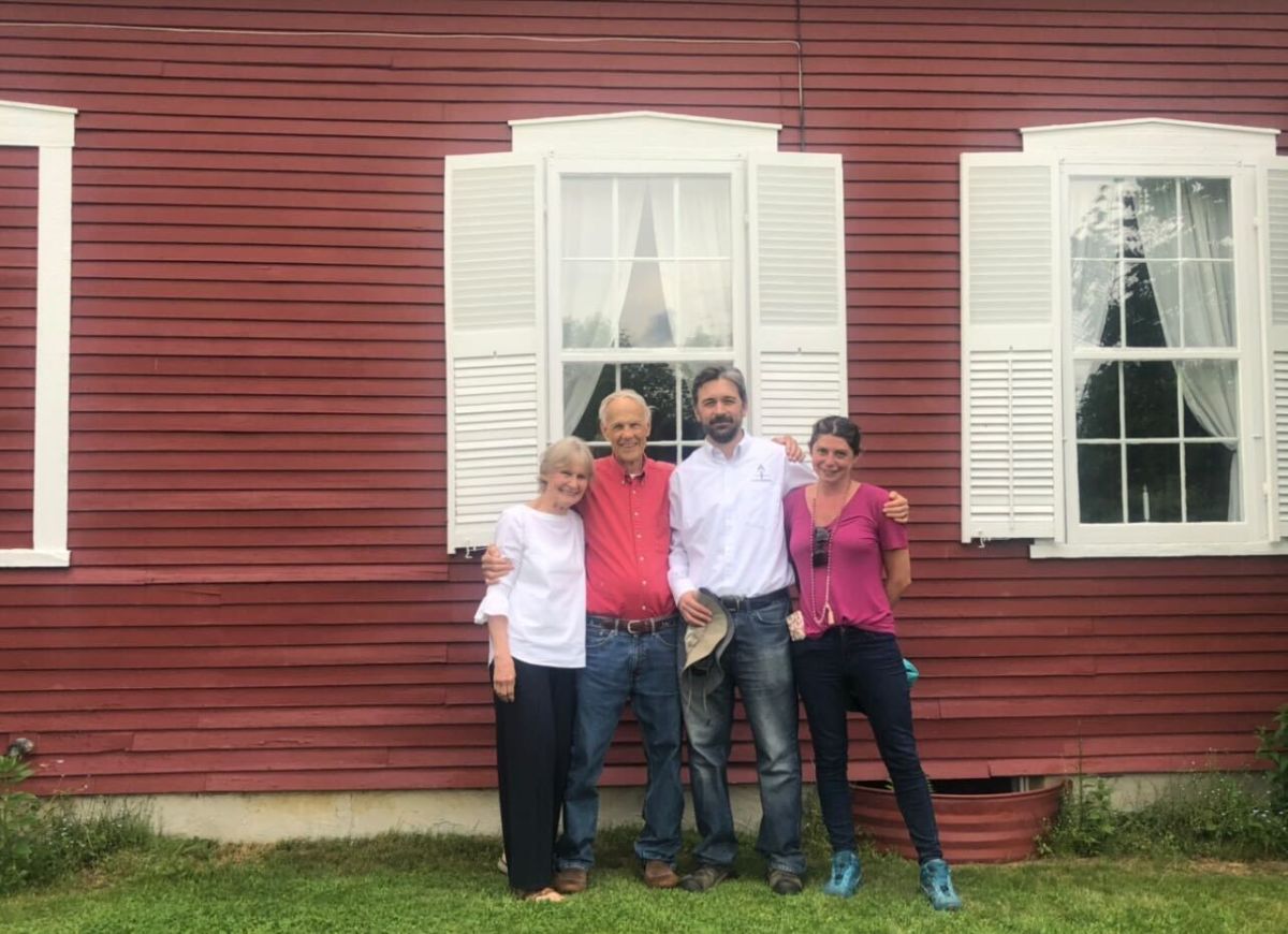Julie and Peter Parker at their property in Vermont with AFF staff in June 2019.