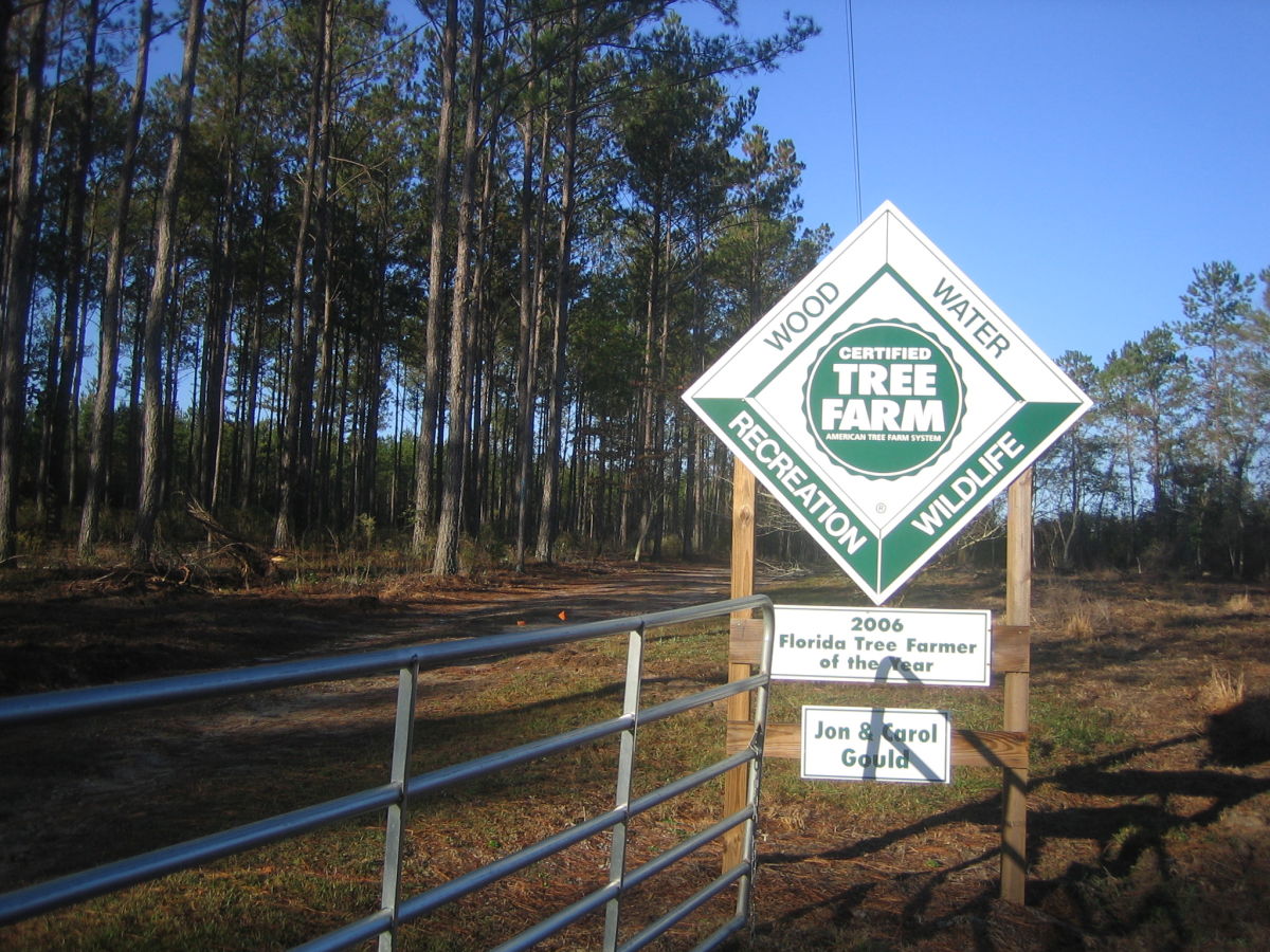 Jon and Carol Gould (Landowners, FL)-Tree Farm Sign