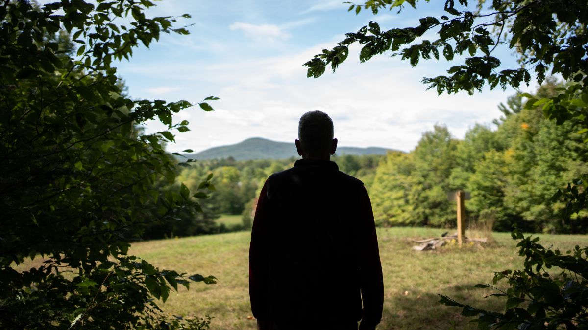 Tim Stout Looking Out on His Property in Burlington, Vermont 