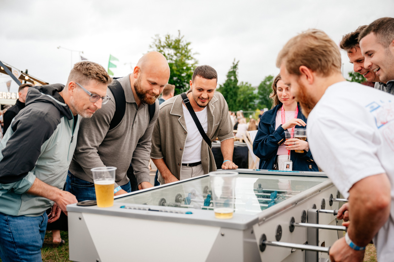 Guests enjoying the free to play games at the 'The Big Get Together'