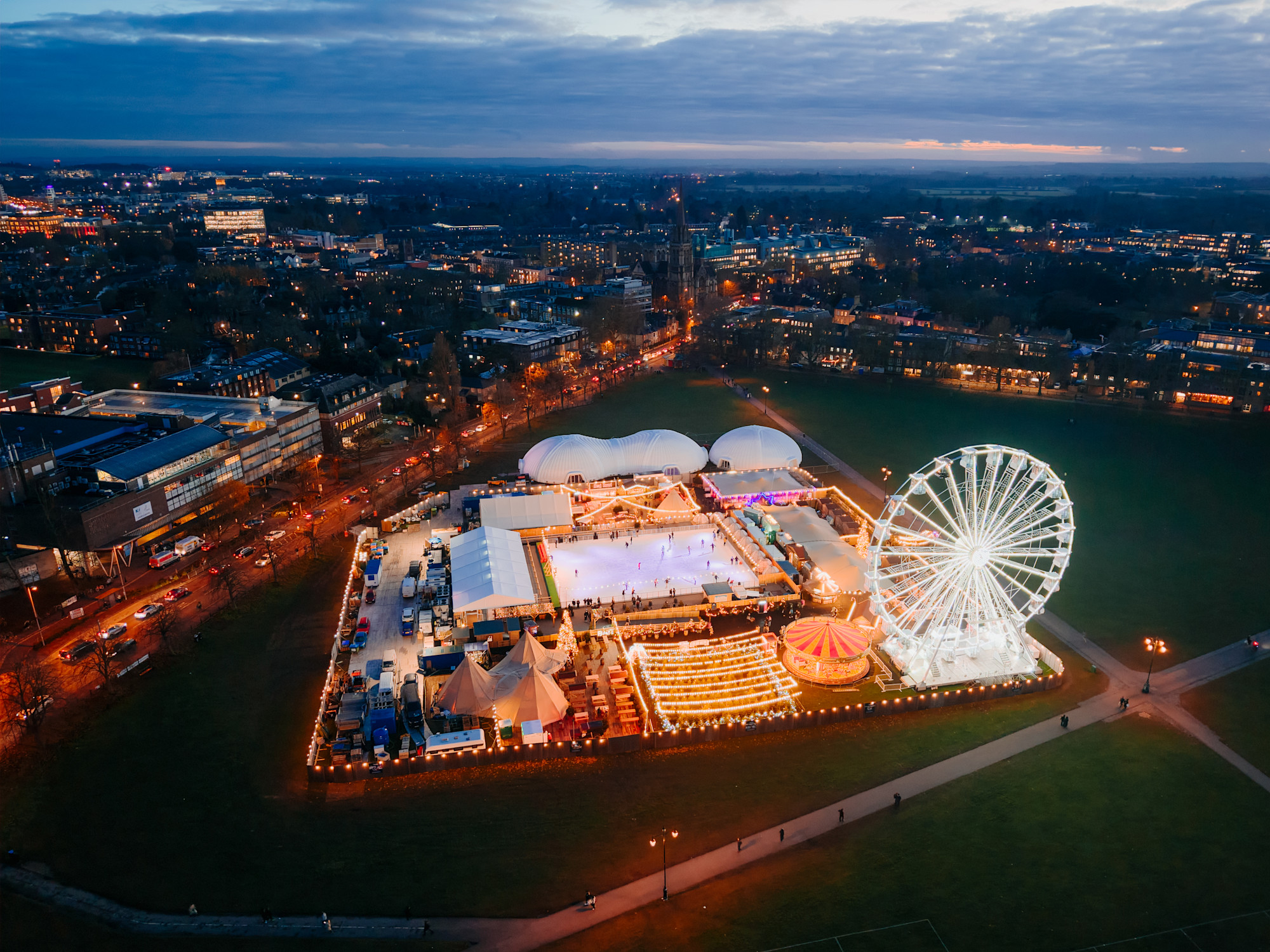 Christmas in Cambridge from above