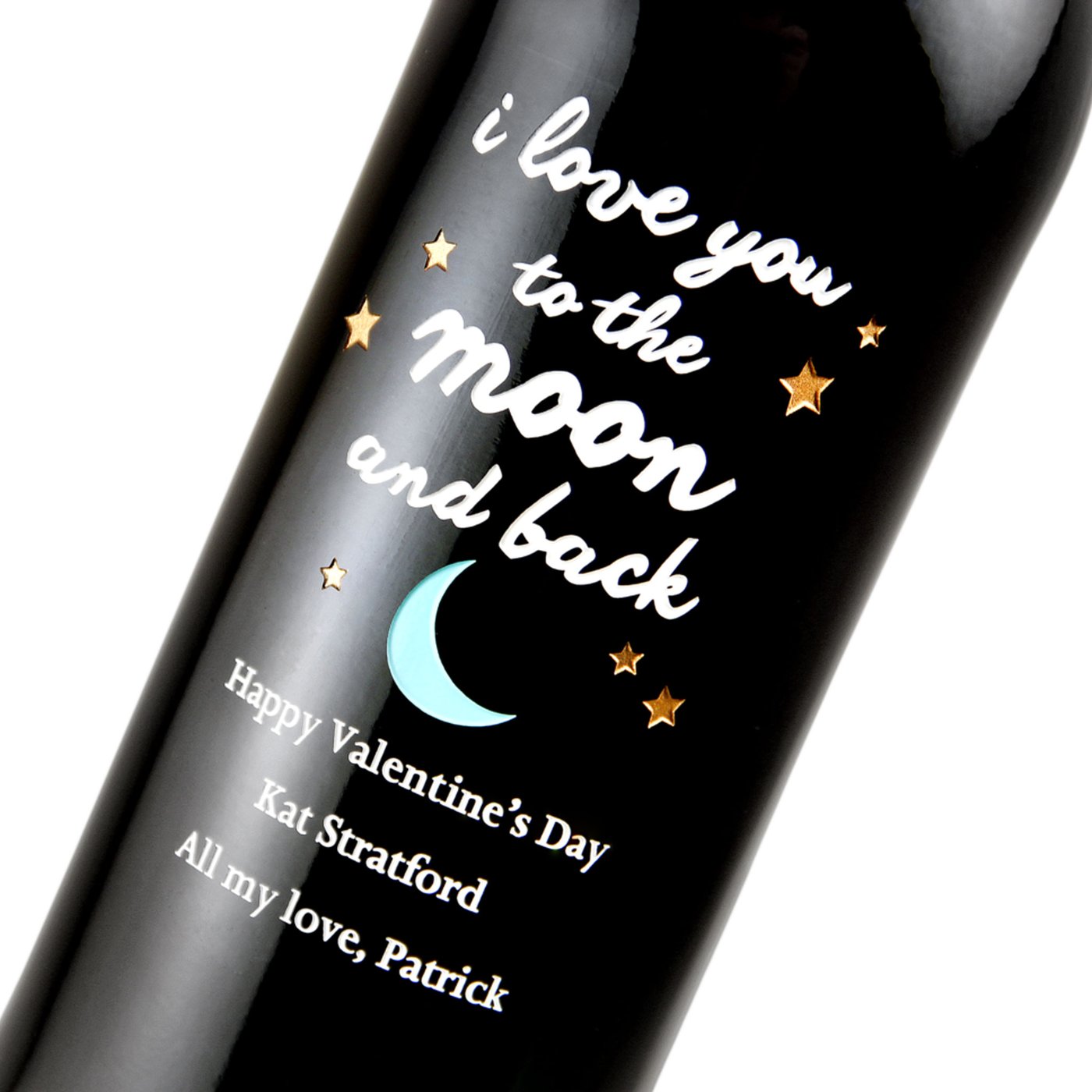 Custom Valentine's Day wine gift by Etching Expressions