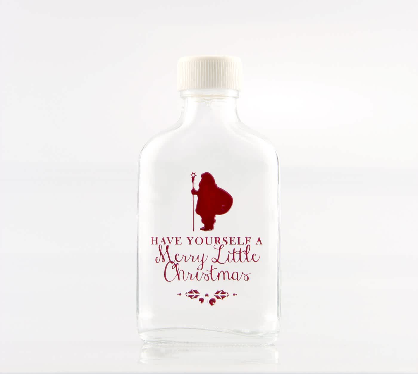 Have Yourself a Merry Little Christmas small etched glass bottle