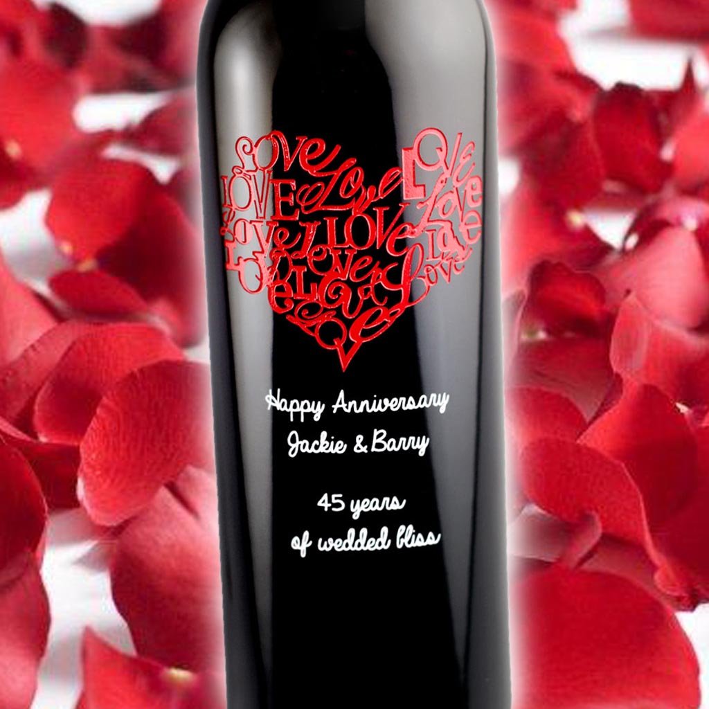 Personalized Anniversary Wine Bottle & Box Gift Sets EtchingX