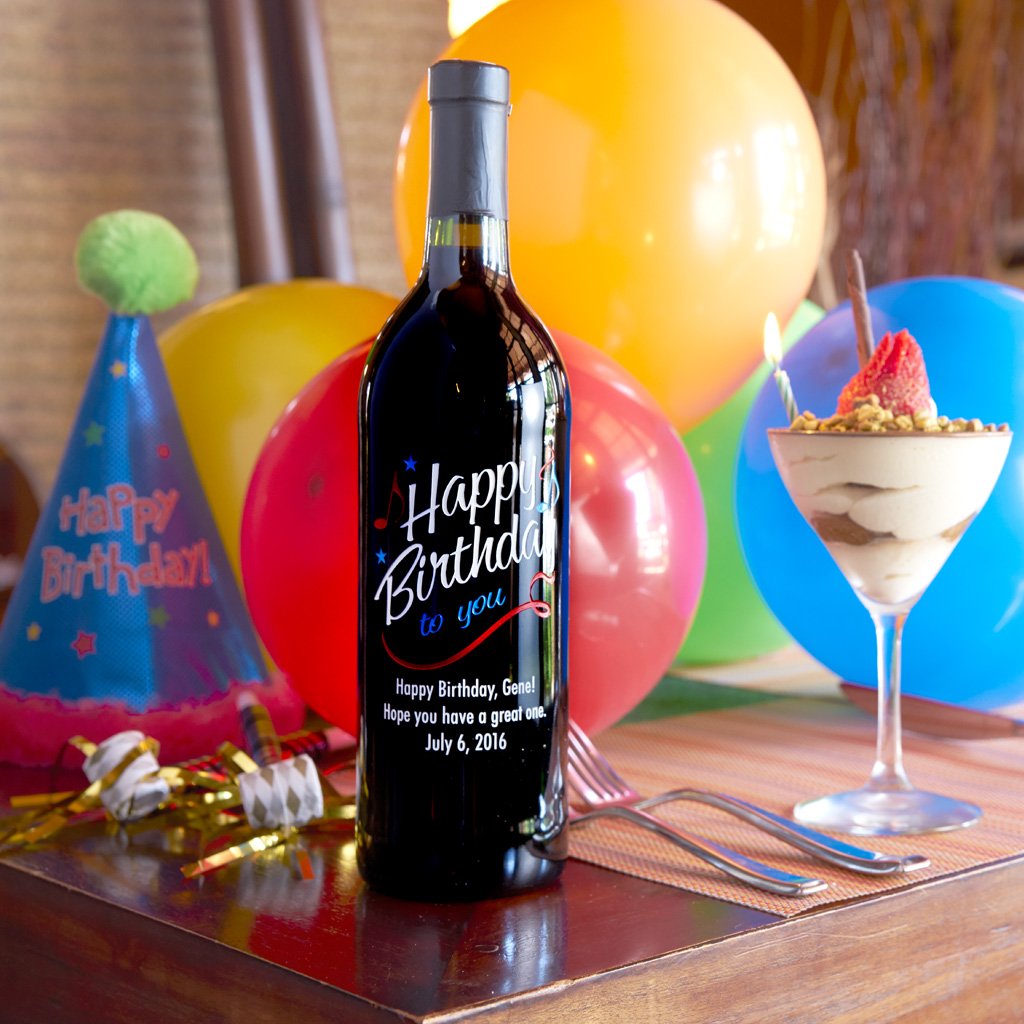Personalized Happy Birthday Wine Bottles & Custom Labels | EtchingX