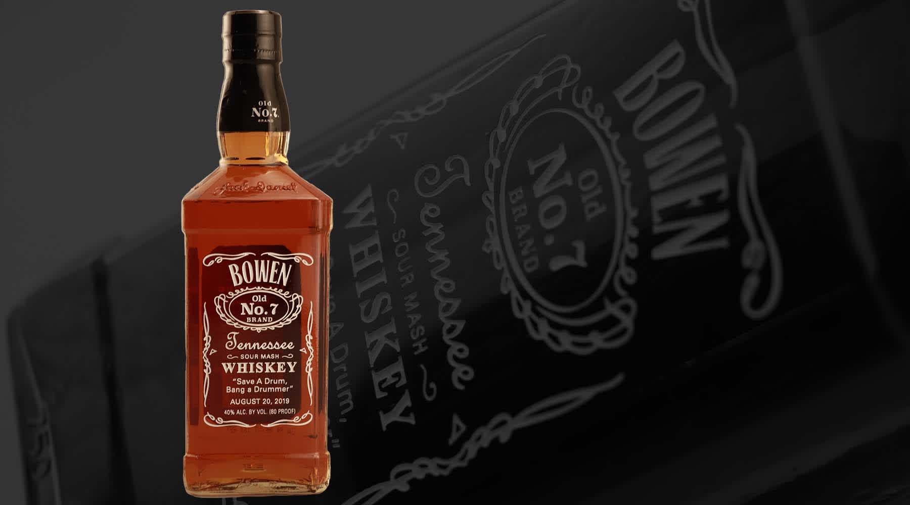 Custom etched Jack Danie's whiskey bottle