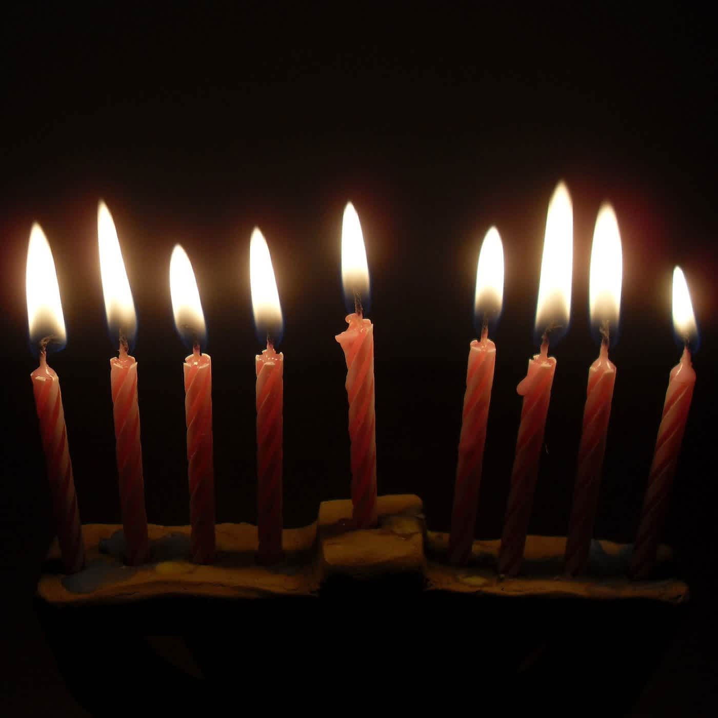 Hanukkah Menorah with lit candles