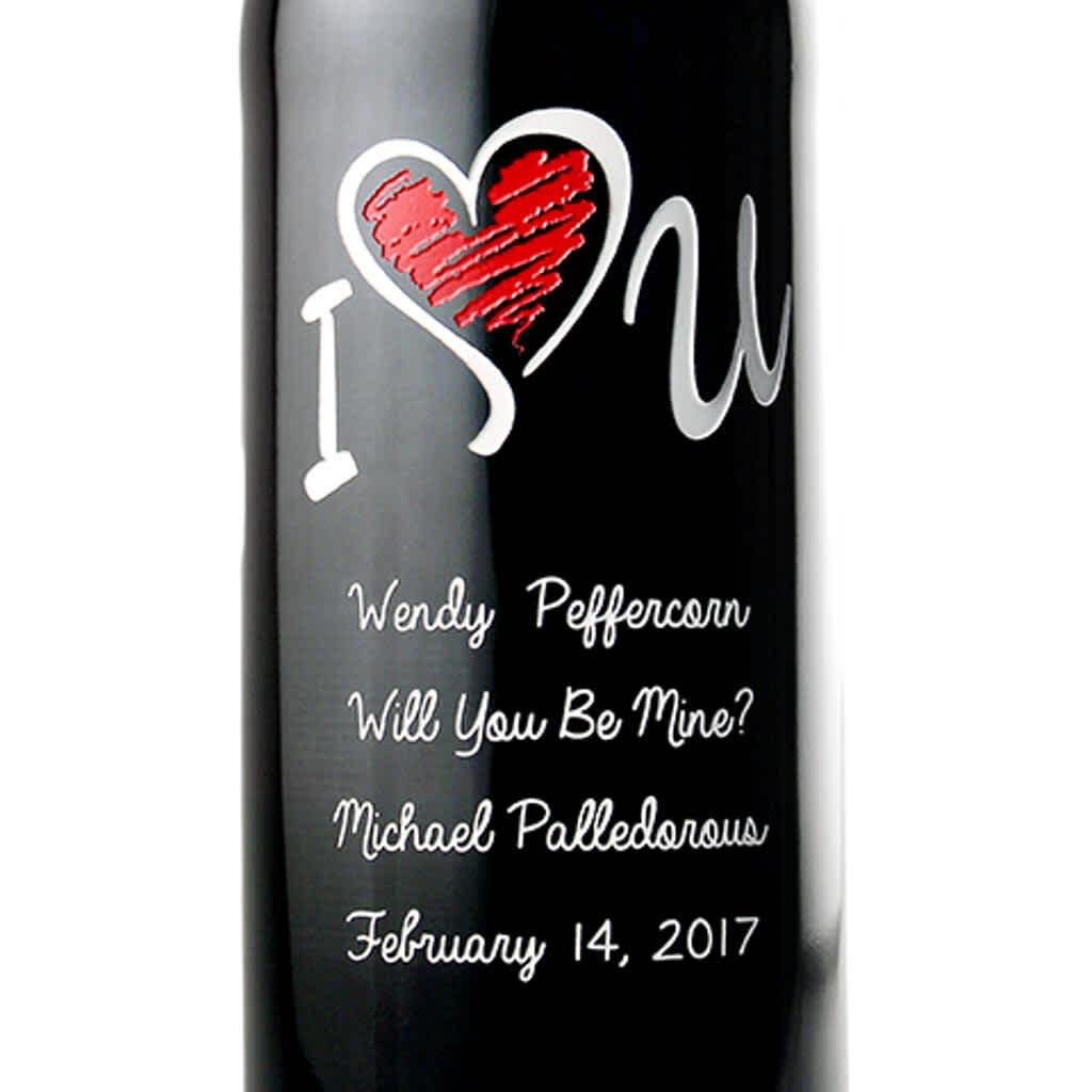 Custom Valentine's Day gift for wine lovers by Etching Expressions
