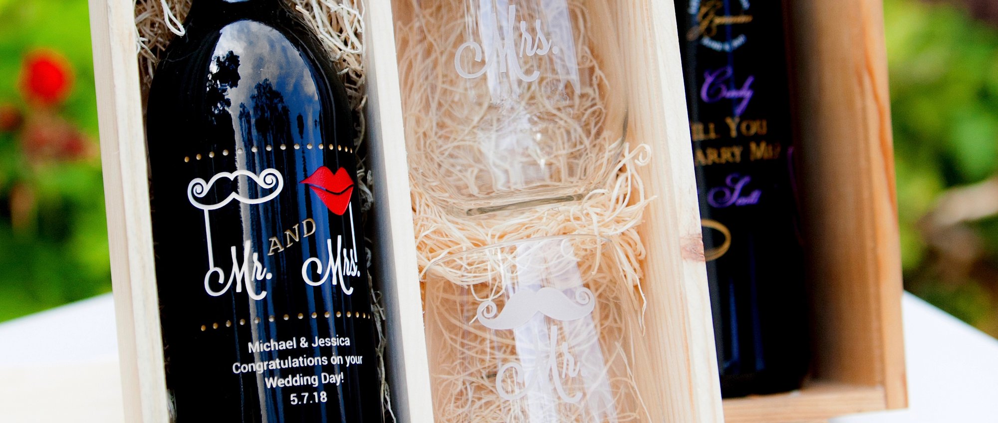 Etching Expressions Etched Wine Wedding Gift set