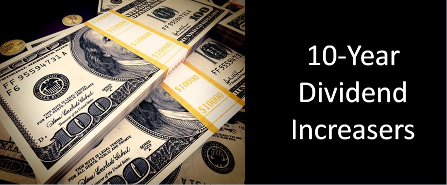 10 year dividend increases