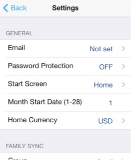 Homebudget screenshot 1