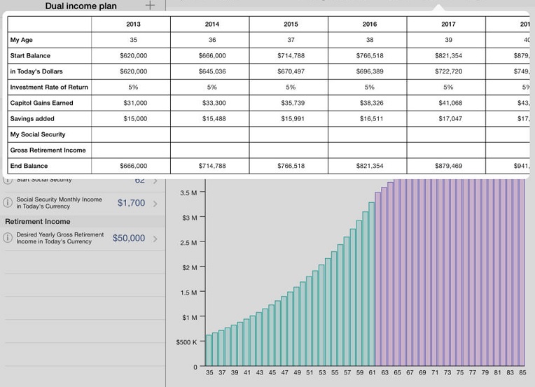 Retire Plan Screen 3
