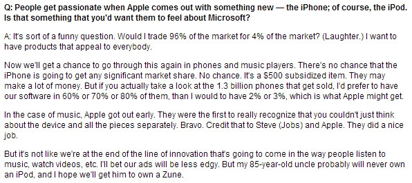 Steve Ballmer on iPhones