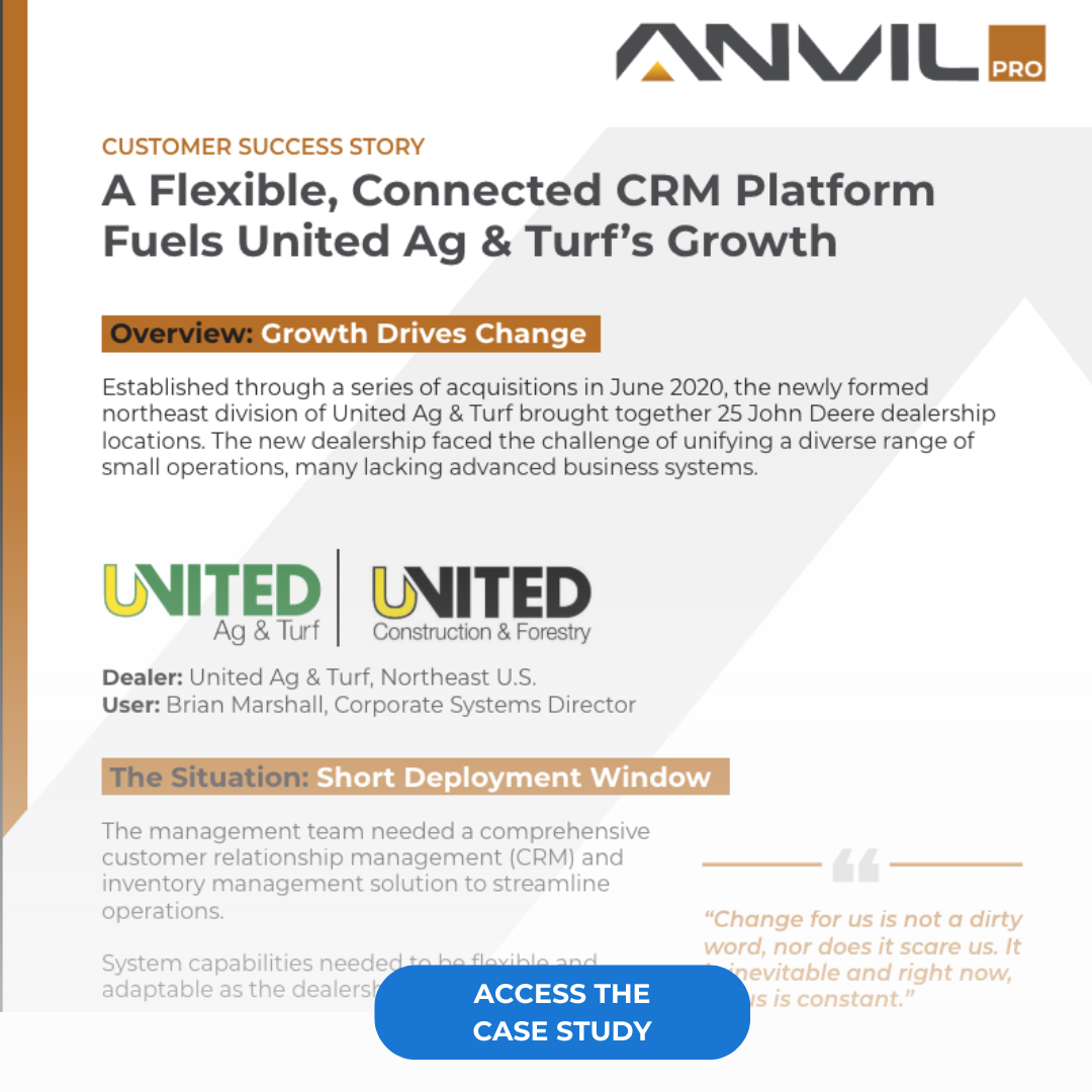 united ag and turf anvil pro dealer CRM case study