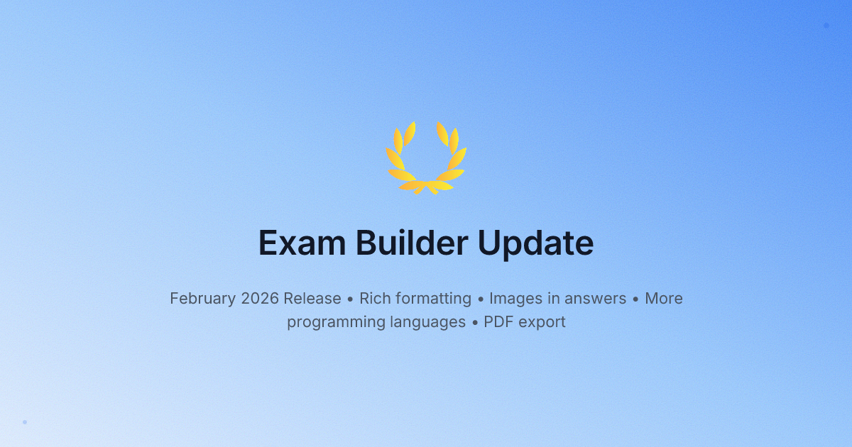 Sam Buldar FullCertified Updates: Improved Exam Builder & Code Support | FullCertified