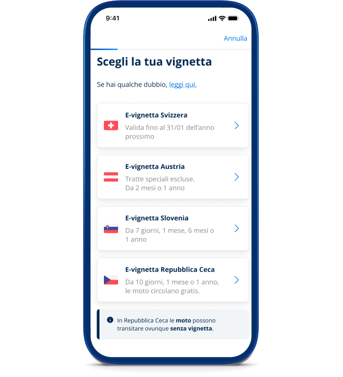 Servizio Vignette Elettroniche Privati Come Funziona List - Step 2