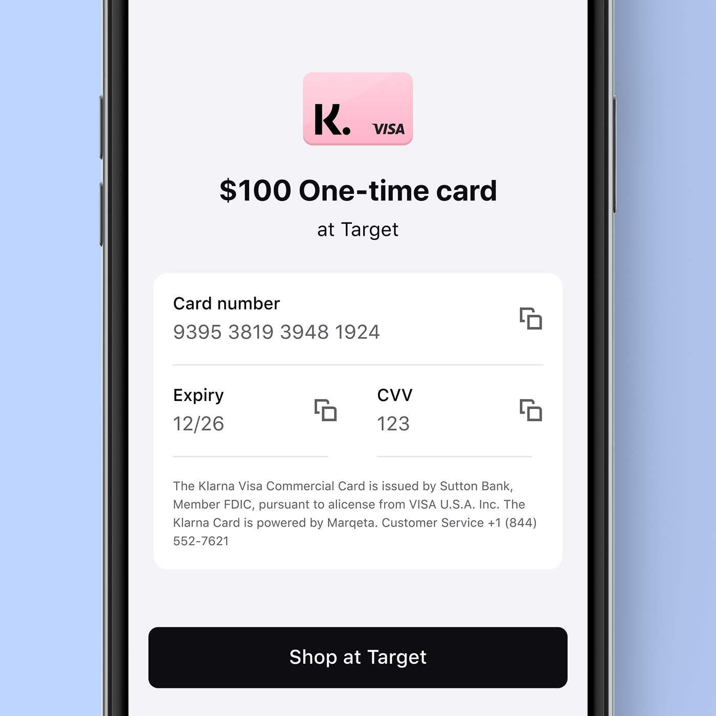 Pay in 4 small payments at Target Klarna US