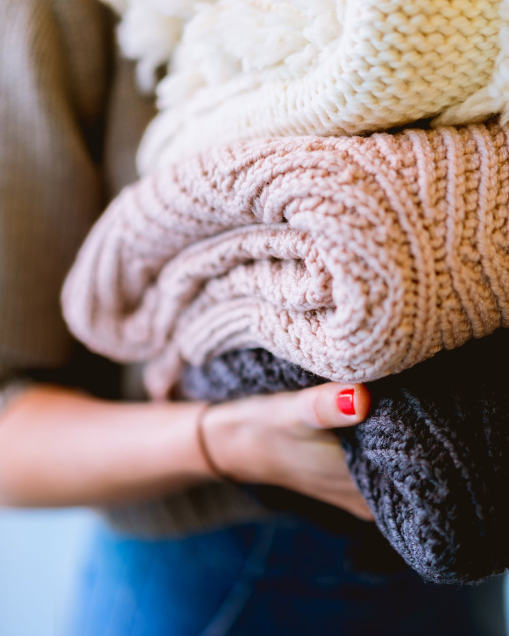 Pile of sweaters