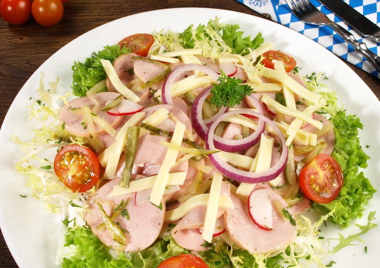 Alsatian salad with parmesan shavings — a french classic with an italian twist