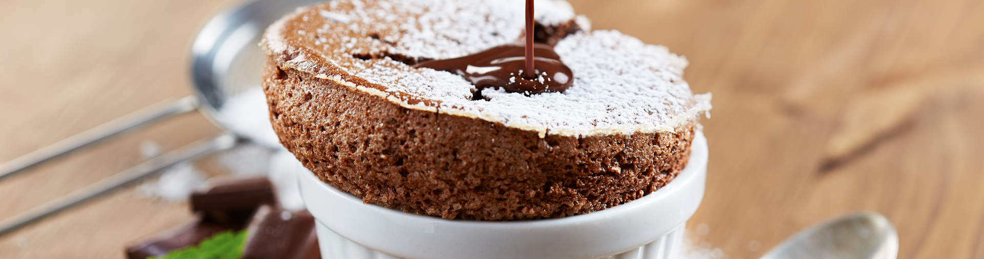 Chocolate soufflé with galbani ricotta: light, airy and delightfully indulgent