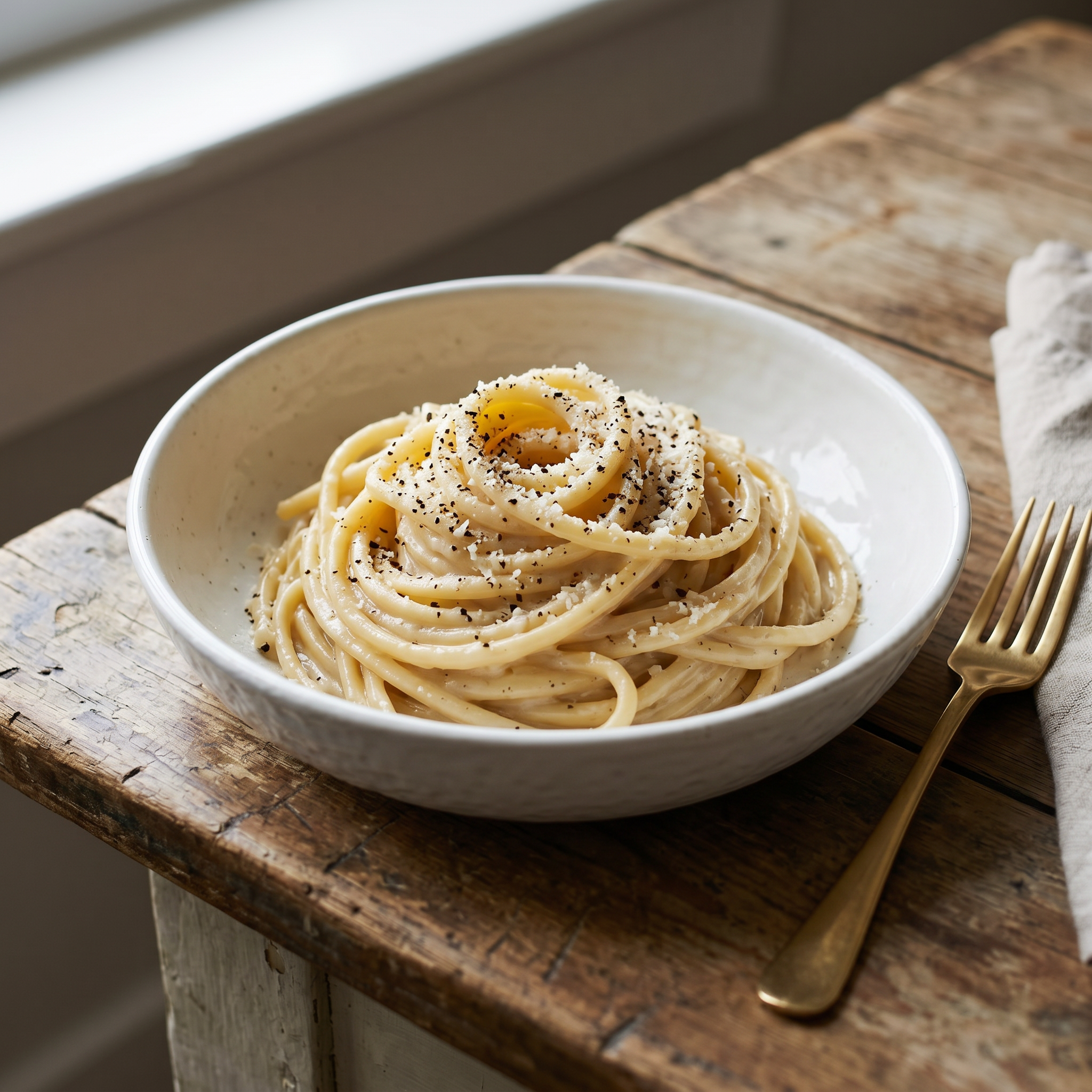 Cacio e pepe tonnarelli