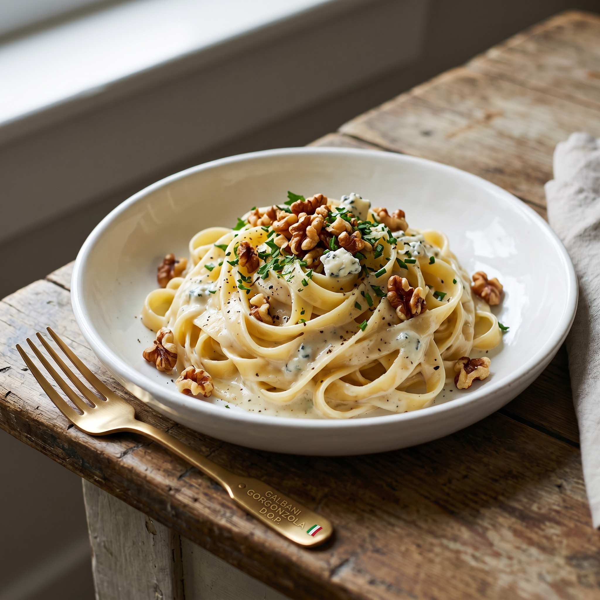 Gorgonzola and walnuts tagliatelle