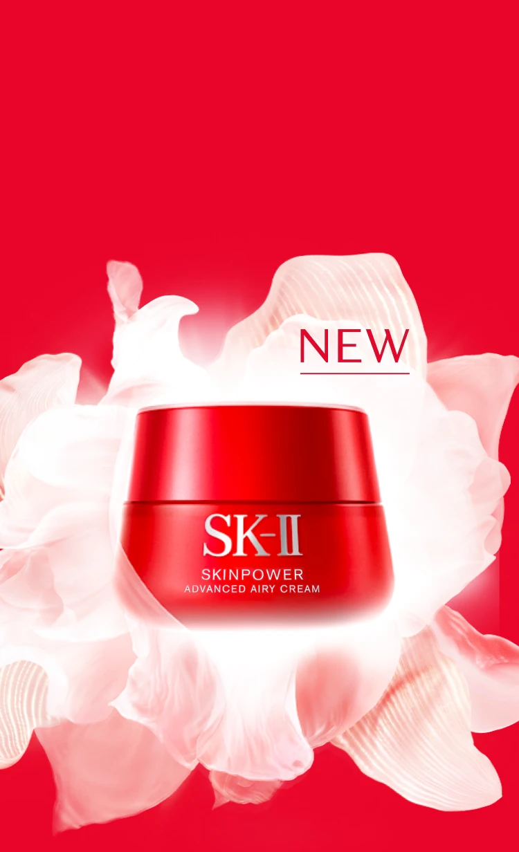 SK-IIのスキンパワーアドバンストエアリークリーム。新登場の美容クリームで、お肌のハリ感、弾力感がアップ。