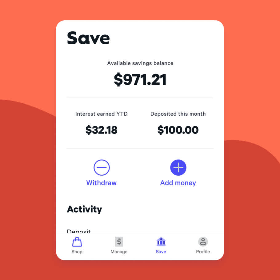 Animation of a smartphone with savings plan