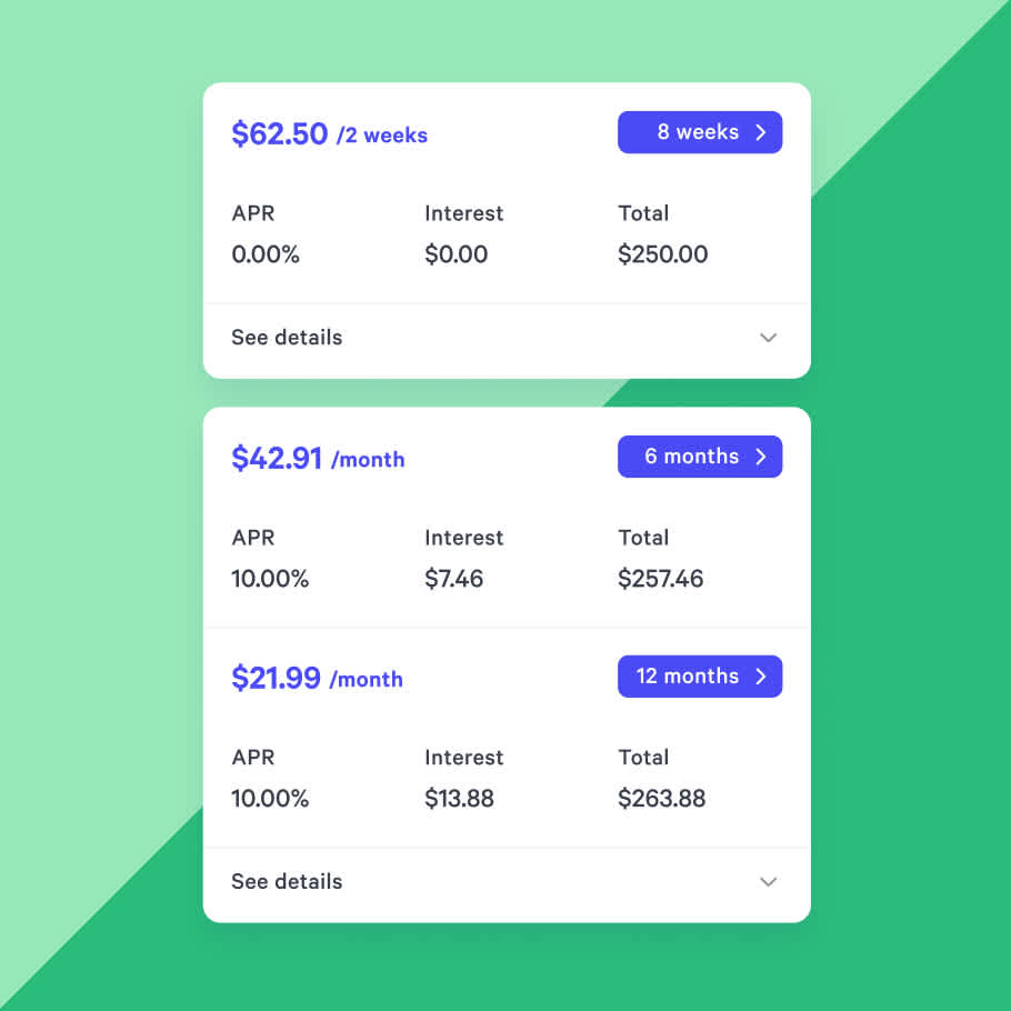Animation of payment plans