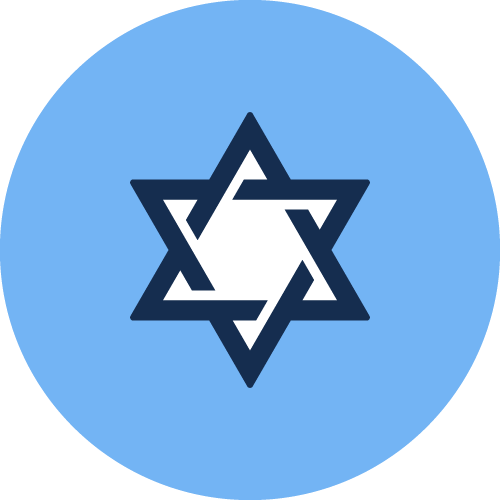 Jewish at Affirm employee resource group logo with Star of David in blue circle